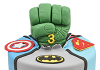 Superhero + Hulk Fondant Cake